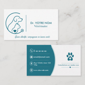 Custom Modern Veterinary Business Card