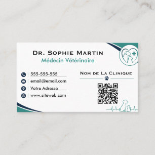Custom Modern Veterinary Business Card