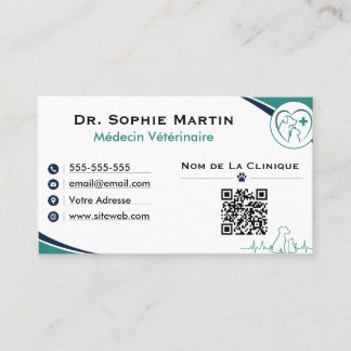 Custom Modern Veterinary Business Card