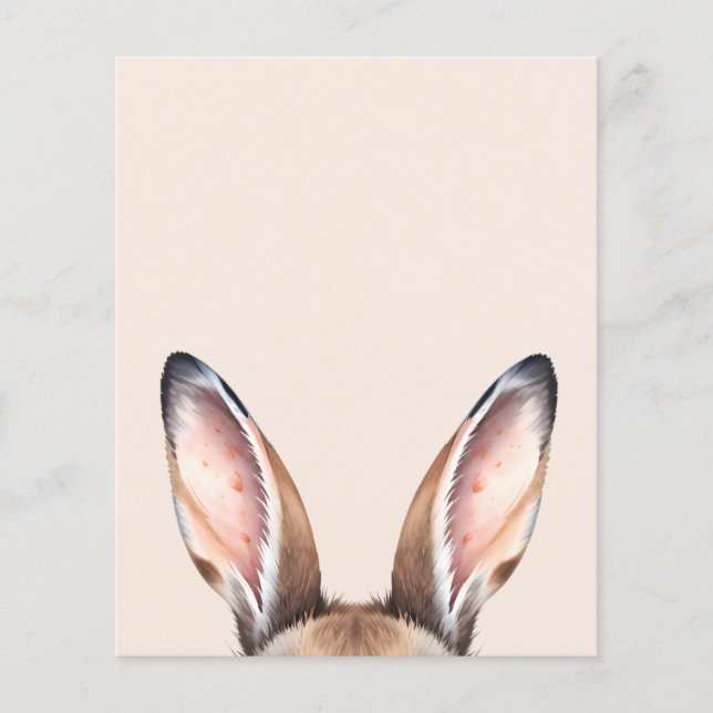 Custom Modern Watercolor Cute Easter Bunny Ears (Front)