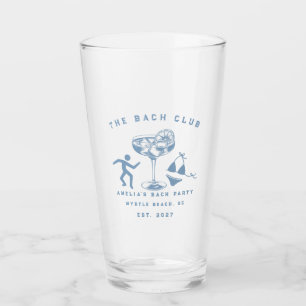 Custom Modern Weekend Bachelorette Beach Party Glass