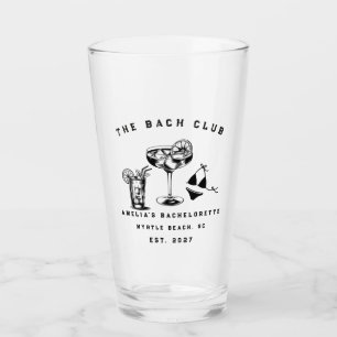 Custom Modern Weekend Bachelorette Beach Party Glass