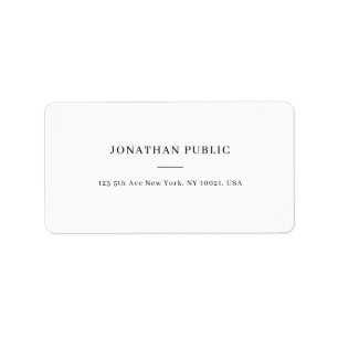 Custom Modern White Simple Personalised Template Label