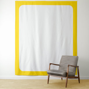 Custom Modern Yellow + White Border Tapestry