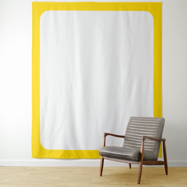 Custom Modern Yellow + White Border Tapestry (In Situ)