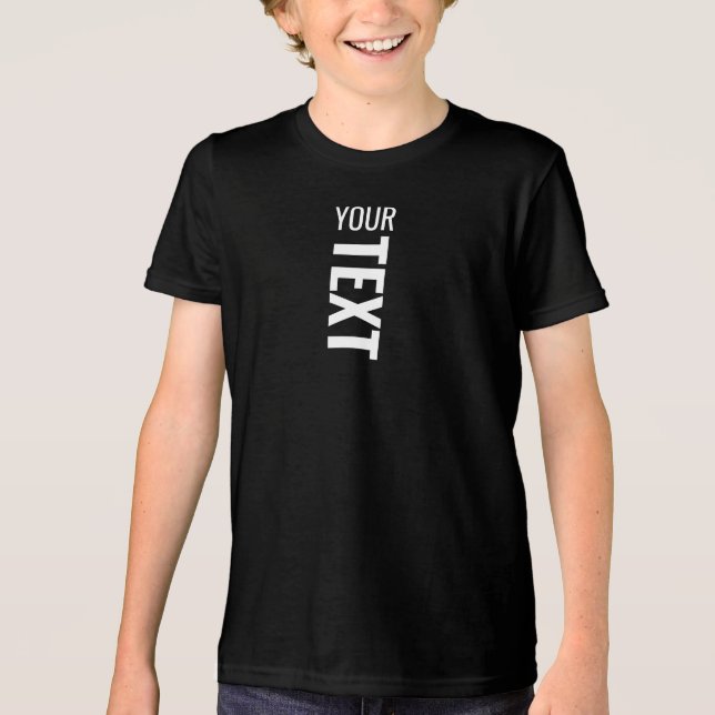 Custom Modern Youth Kids Boys Girls Unisex Black Tri-Blend Shirt (Front)