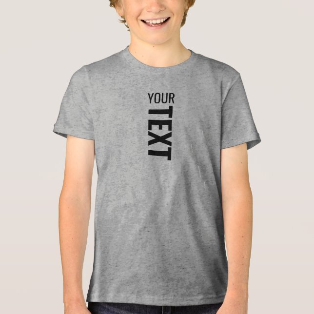 Custom Modern Youth Kids Boys Girls Unisex Grey Tri-Blend Shirt (Front)