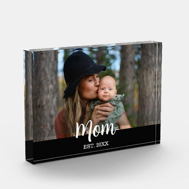 Custom Mom Est.  Photo Block (Left)