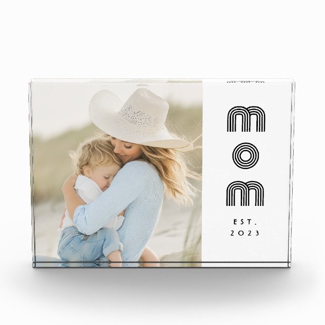 Custom Mom Established Modern Retro Script Photo (Front)