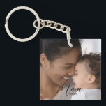 Custom Mom Established Modern Script Photo Key Ring<br><div class="desc">Celebrate your First Mothers Day with this soft modern Script "Custom Mom Established Modern Script Photo Keychain". This Custom Mom Est. Year keychain is the perfect New Mom Gift, and also great for veteran moms. This modern mom style keychain makes a wonderful gift for so many gift occasions, such as...</div>