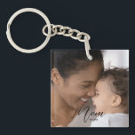 Custom Mom Established Modern Script Photo Key Ring<br><div class="desc">Celebrate your First Mothers Day with this soft modern Script "Custom Mom Established Modern Script Photo Keychain". This Custom Mom Est. Year keychain is the perfect New Mom Gift, and also great for veteran moms. This modern mom style keychain makes a wonderful gift for so many gift occasions, such as...</div>