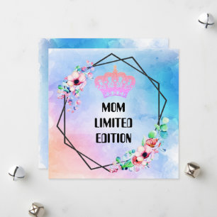 Custom MOM LIMITED EDITION Crown Cute Greeting Holiday Card