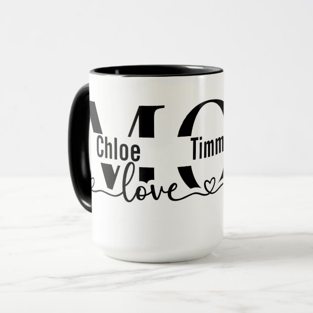 Custom MOM Mug with Kids’ Names (Front Left)