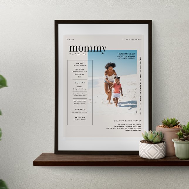 Custom Mom Photo Keepsake Modern Design Poster (Creator Uploaded)