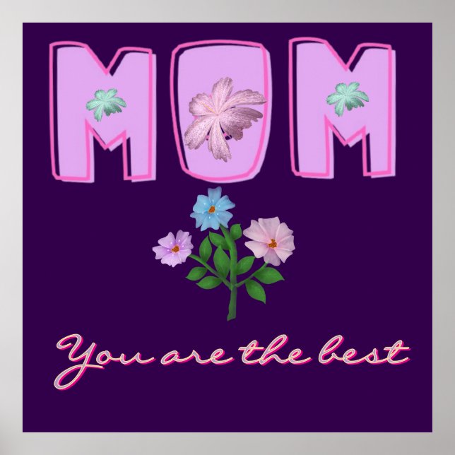 Custom Mom Typography Design,  Poster (Front)