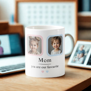 Custom Mom with 2 Kids Photos You Are Our Favorite Coffee Mug