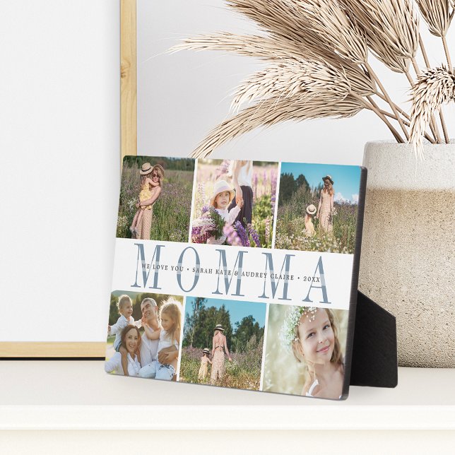 Custom Momma Kids Names Photo Collage Plaque (Creator Uploaded)
