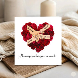 Custom Mommy From Kids Love Heart Mother's Day Card