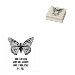 Custom Monarch Butterfly Rubber Stamp