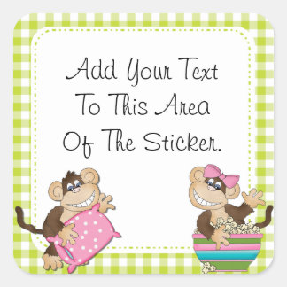 Custom Monkey Slumber Party Stickers