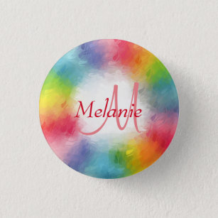 Custom Mono gram Colourful Modern Abstract Templat 3 Cm Round Badge