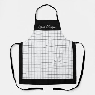 Custom Monochrome Kitchen Apron Black & White