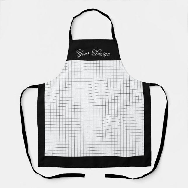 Custom Monochrome Kitchen Apron | Black & White (Front)