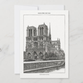 Custom Monochrome Paris Travel Notre Dame Postcard