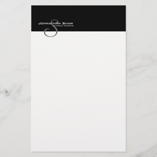 Custom Monogram 5S Stationery (Front)