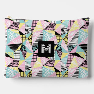 Custom Monogram Abstract Tropical Pattern Accessory Pouch