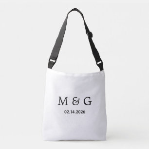 Custom Monogram and Date Personalised Crossbody Bag