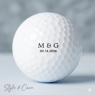 Custom Monogram and Date Personalised Golf Balls