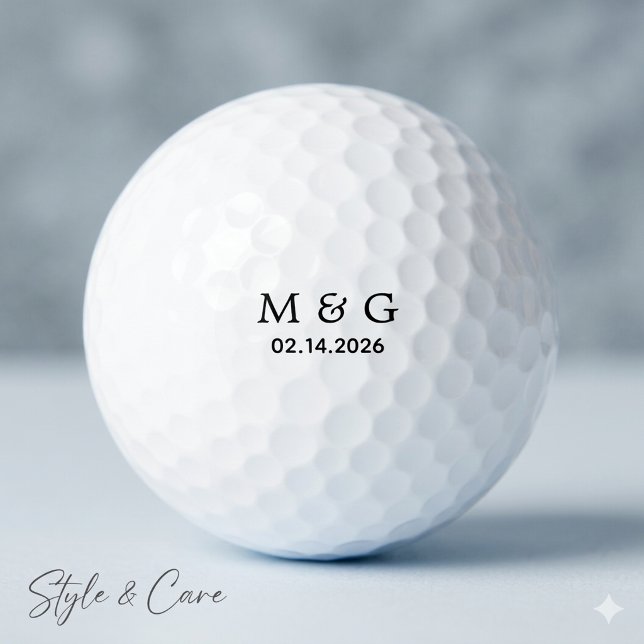 Custom Monogram and Date Personalised Golf Balls (Custom Monogram and Date Personalized Golf Balls)