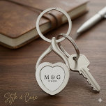 Custom Monogram and Date Personalized Heart Key Ring<br><div class="desc">Celebrate meaningful moments with this custom monogram and date personalized heart keychain. Designed to showcase initials and a special date, it creates a thoughtful keepsake for couples, anniversaries, or special occasions. Compact and stylish, this keychain adds a personal touch to everyday essentials while serving as a lasting reminder of cherished...</div>