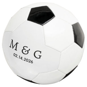 Custom Monogram and Date Personalized Soccer Ball