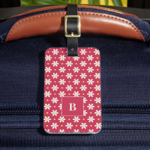 Custom Monogram and Floral Daisy Personalized Lugg Luggage Tag