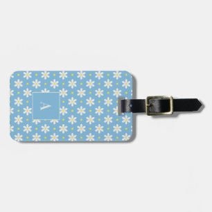 Custom Monogram and Floral Daisy Personalized Luggage Tag