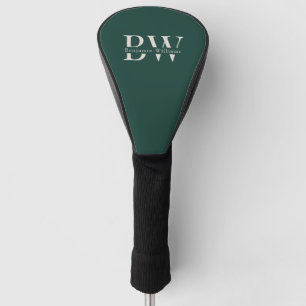 Custom Monogram and Name Classic Green Golf Golf Head Cover
