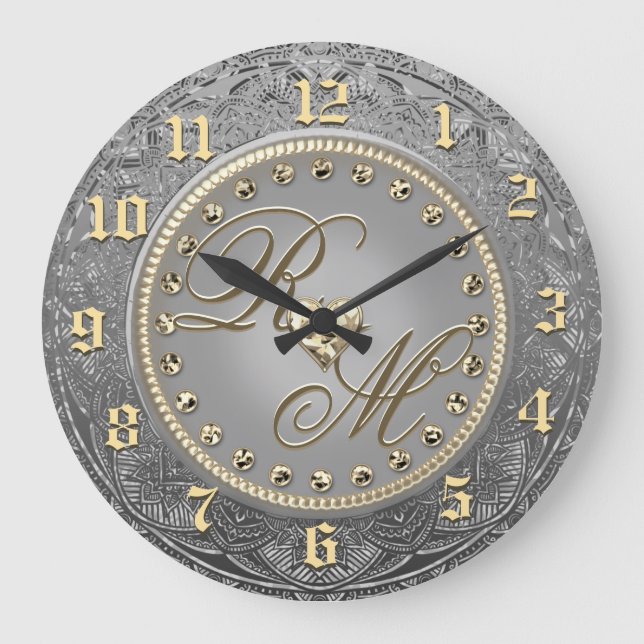 Custom Monogram Anniversary Clock (Front)