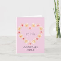 custom monogram anniversary lovely couple card