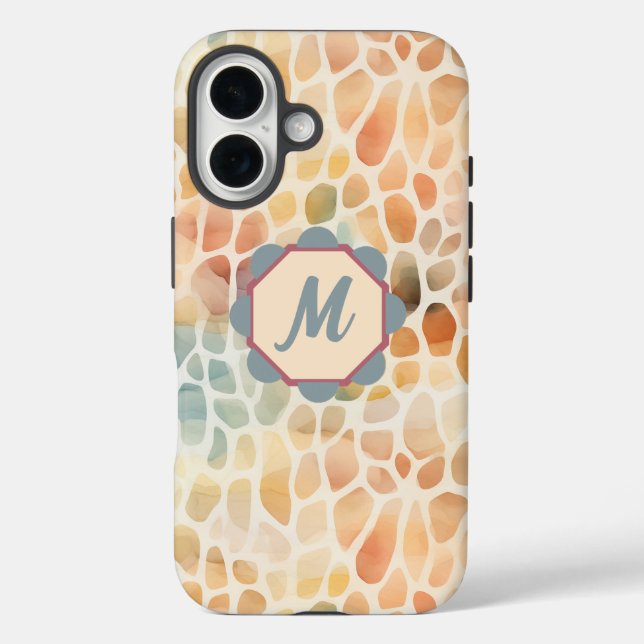 Custom Monogram Artistic Watercolor Pattern Case-Mate iPhone Case (Back)