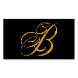 Custom Monogram B Faux Gold Foil Monograms Initial Magnetic Business Card