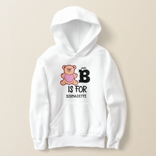 Custom monogram B is for bear funny cute animal (Laydown)