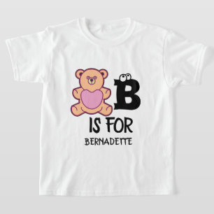 Custom monogram B is for bear funny cute animal T-Shirt