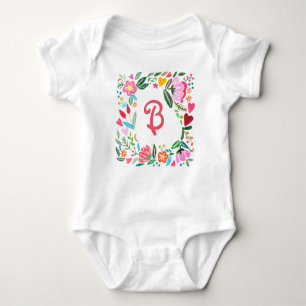 Custom Monogram Baby Clothes Personalised Monogram Baby Bodysuit