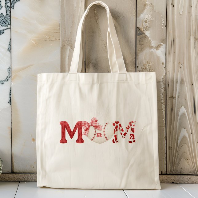 Custom Monogram Baseball Mum Tote Bag (Creator Uploaded)