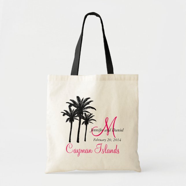 Custom Monogram Beach Wedding Tote Bags (Front)