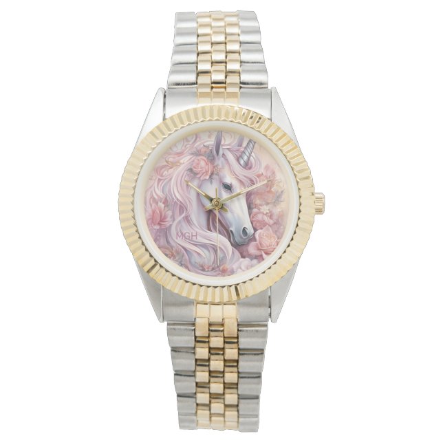Custom Monogram Beautiful Unicorn Watch (Front)