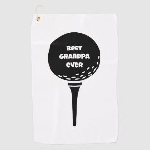 Custom Monogram Best Grandpa Ever Golf Towel