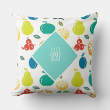Custom Monogram Birthday Colourful Fruits Simple